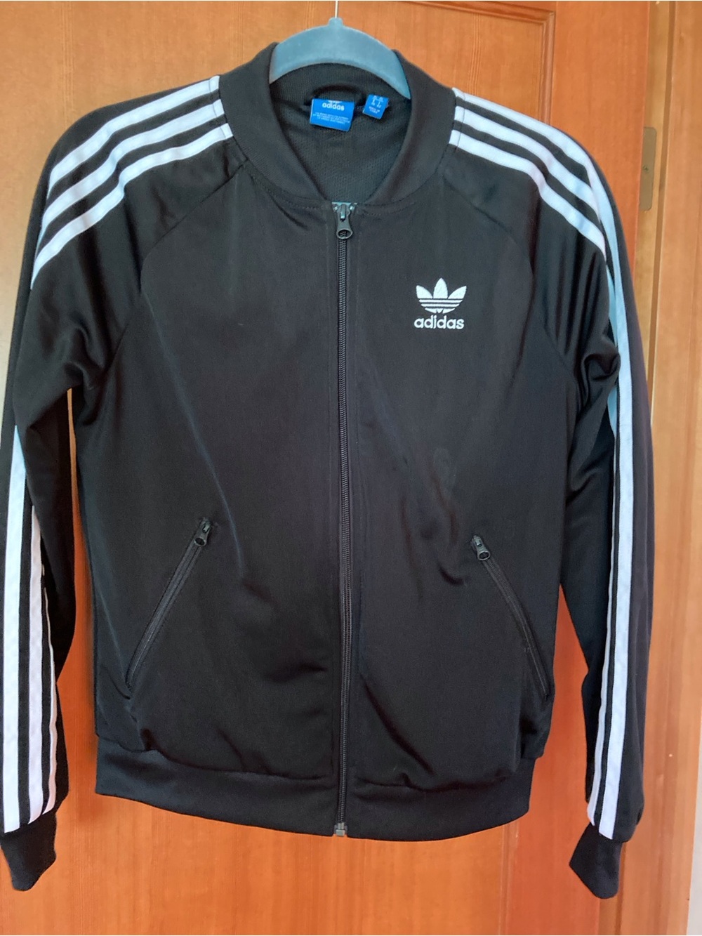adidas Black Jacket with White 3-Stripe Detail